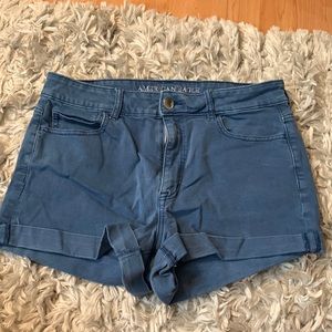 American eagle blue cuffed shorts